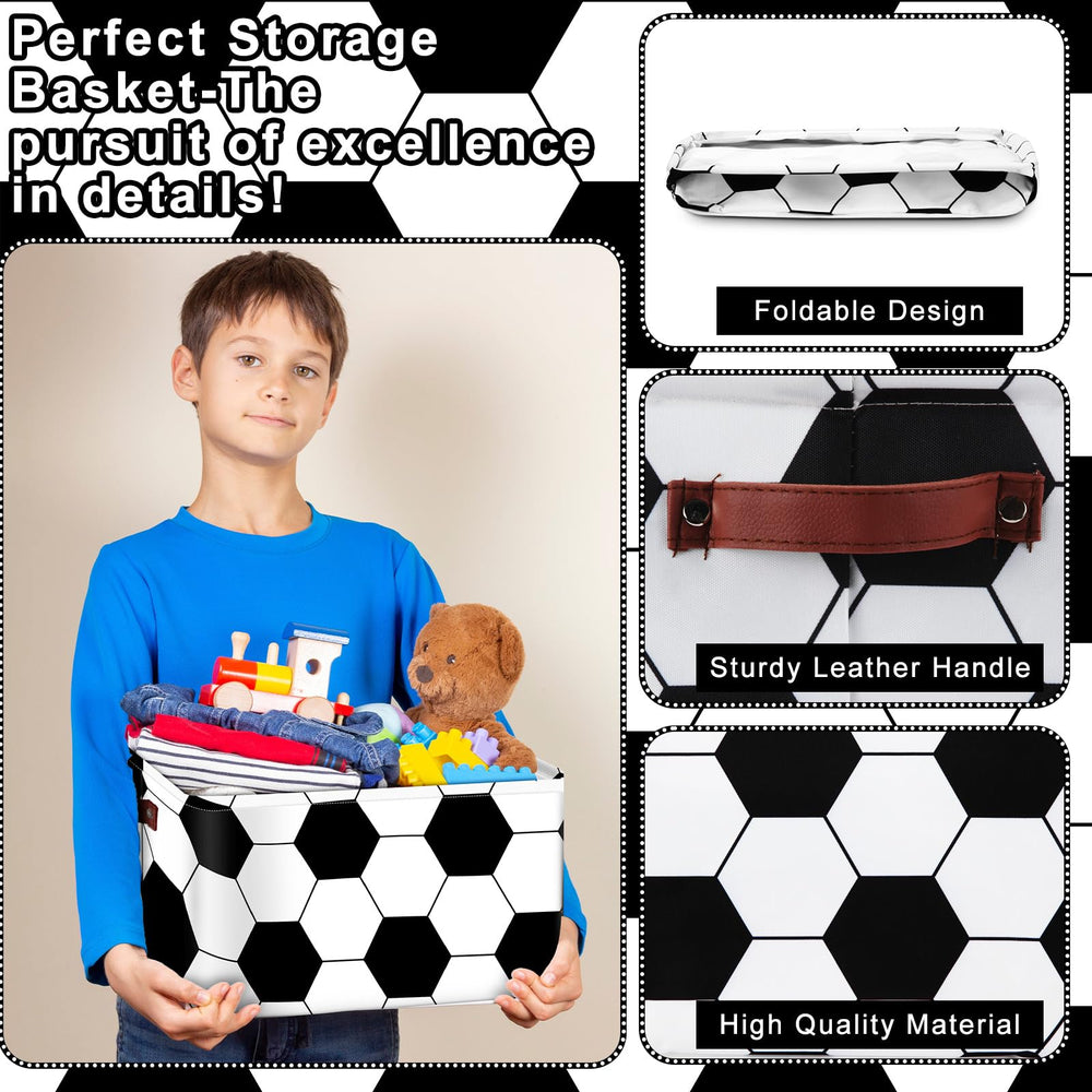 Bokon leather-handle storage bin for easy portability
