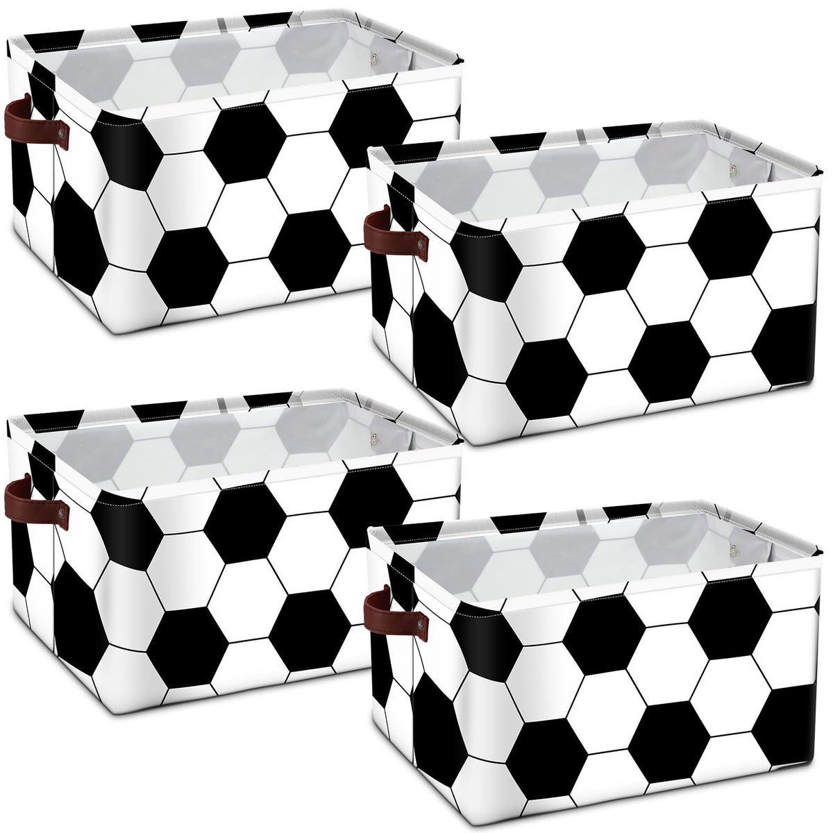 Bokon soccer storage bin front view for tidy toy organization