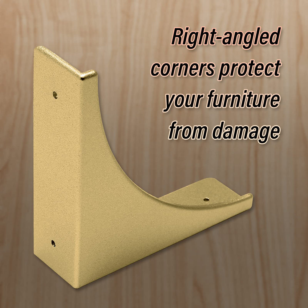 BokWin Zinc alloy corner brackets in gold deliver sturdy edge protection.