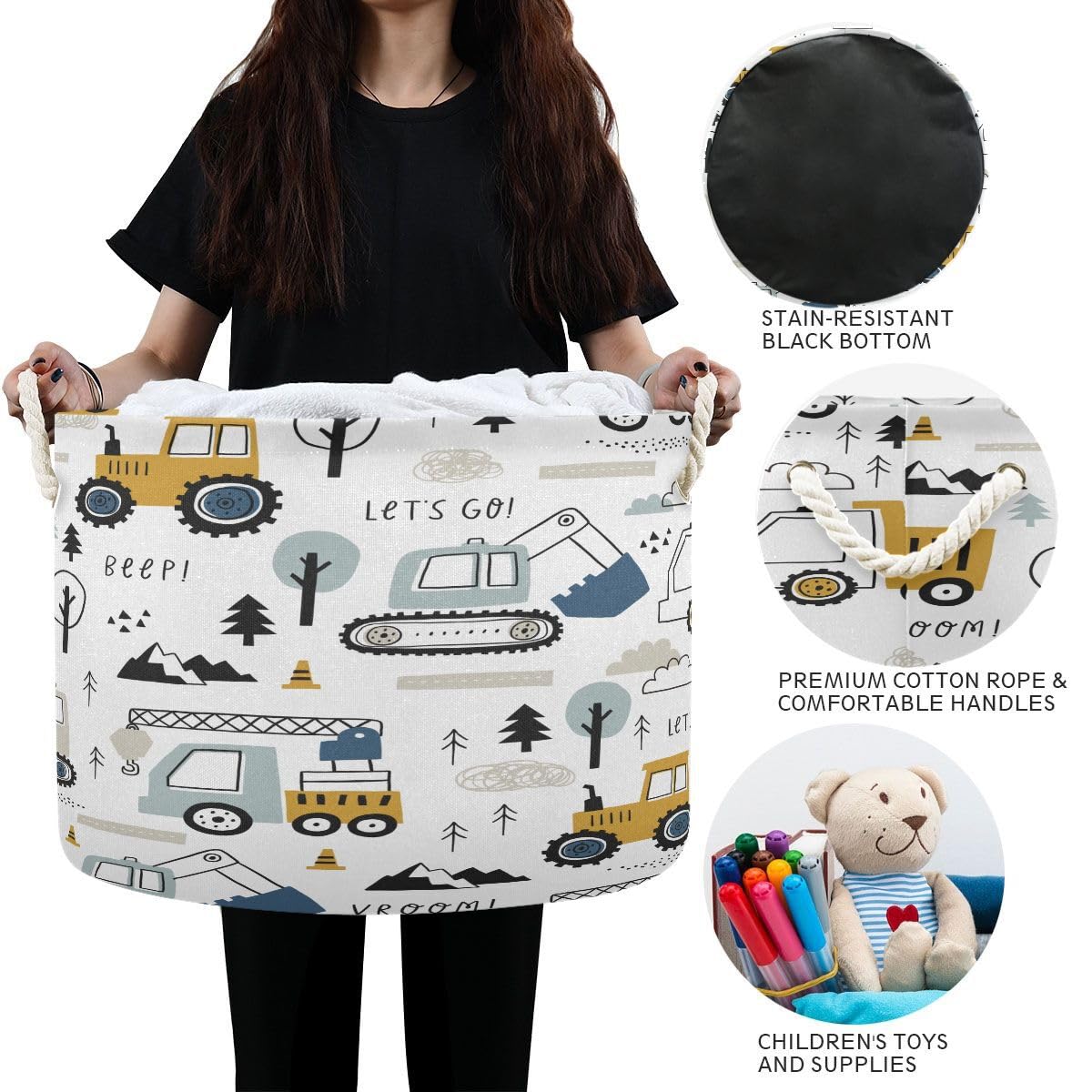 Bolaz canvas outer with PE inner lining for daily storage use.