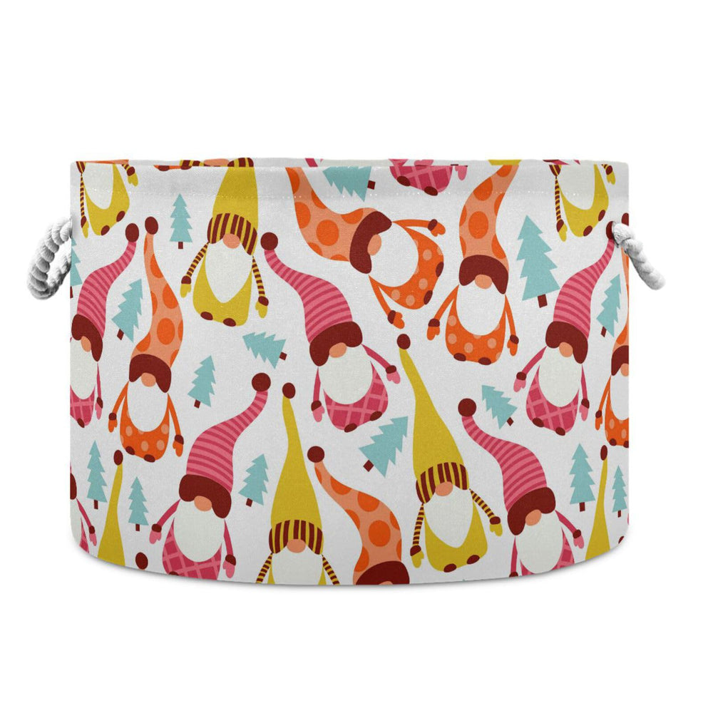 Bolaz large storage basket with Christmas gnome design for organized toy storage.