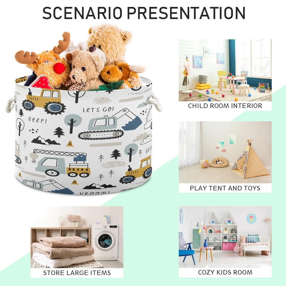 Bolaz nursery storage basket with soft-touch fabric safe for babies.
