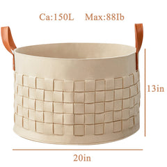 Boldmonkey khaki basket shows off durable woven felt texture for stylish storage.