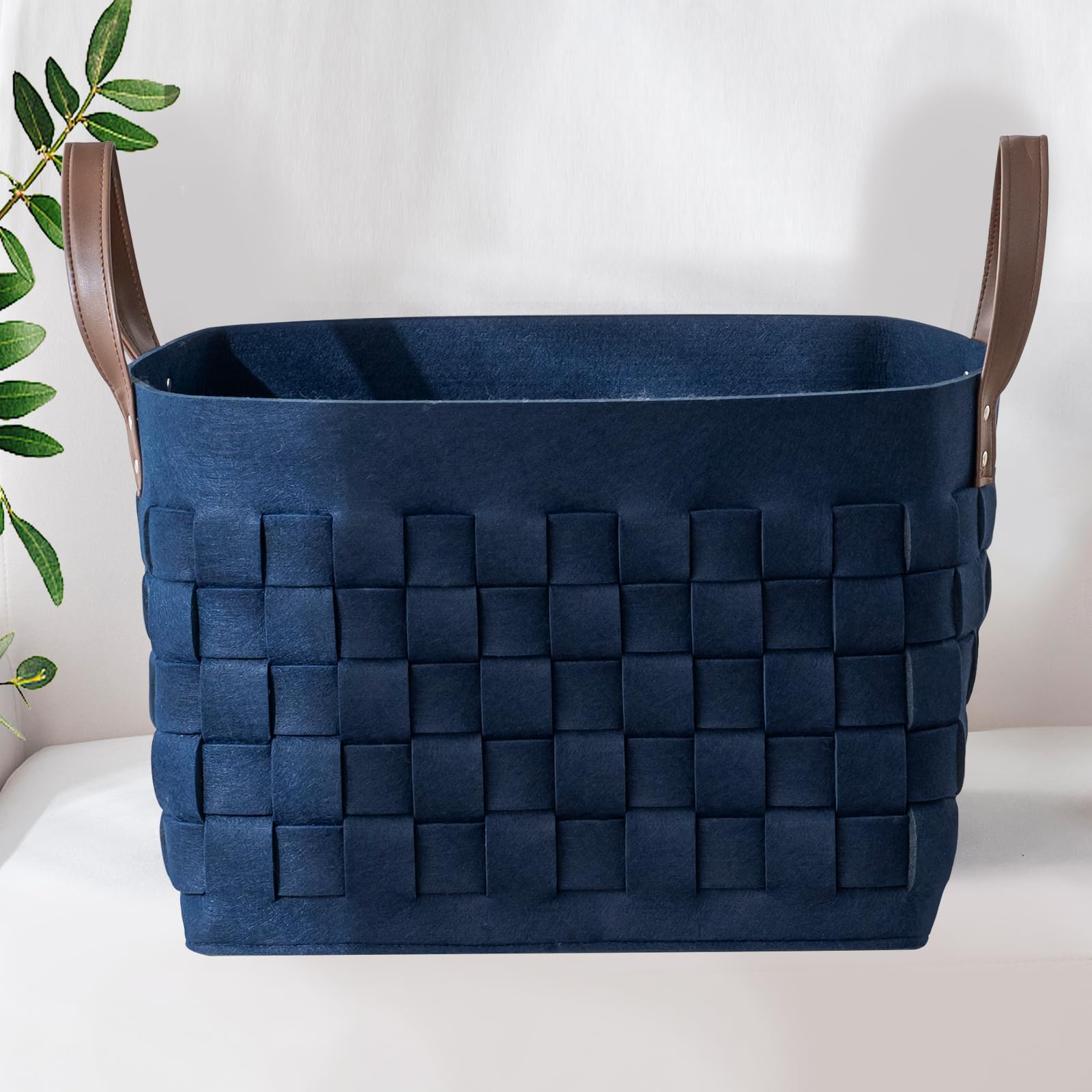 boldmonkey blankets basket with dimensions 16.5x13x13 in navy for organized storage