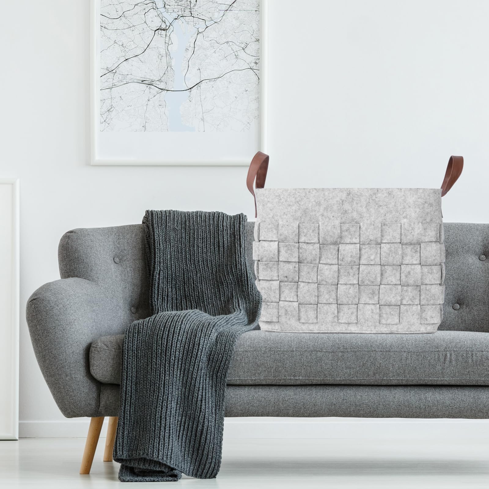 Boldmonkey blankets basket protects floors with soft felt.