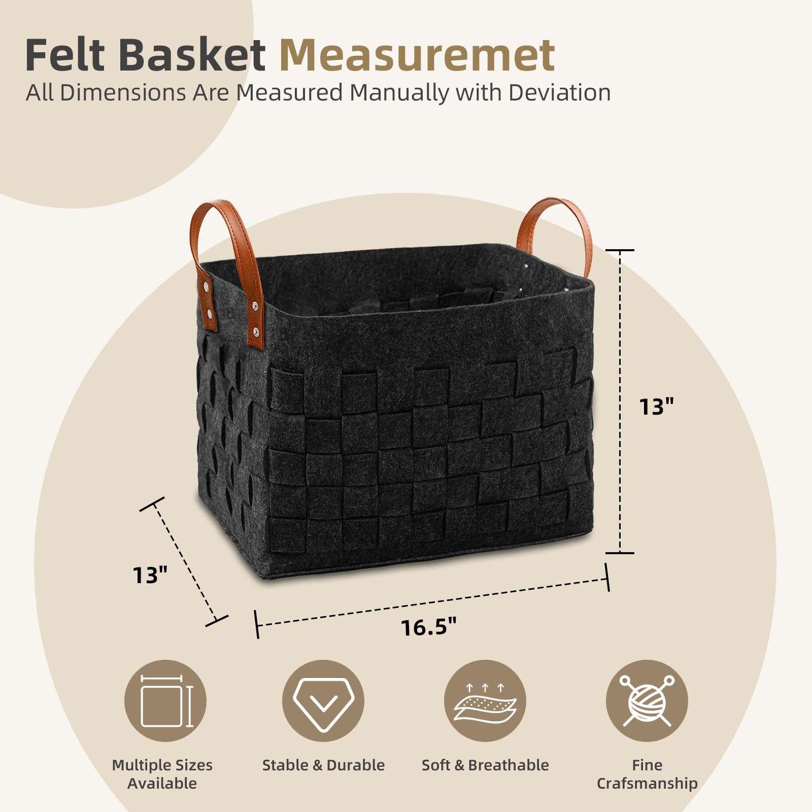 boldmonkey felt basket protects furniture and floors during use