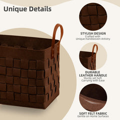 boldmonkey laundry basket leather handles close-up demonstrates easy room-to-room transport