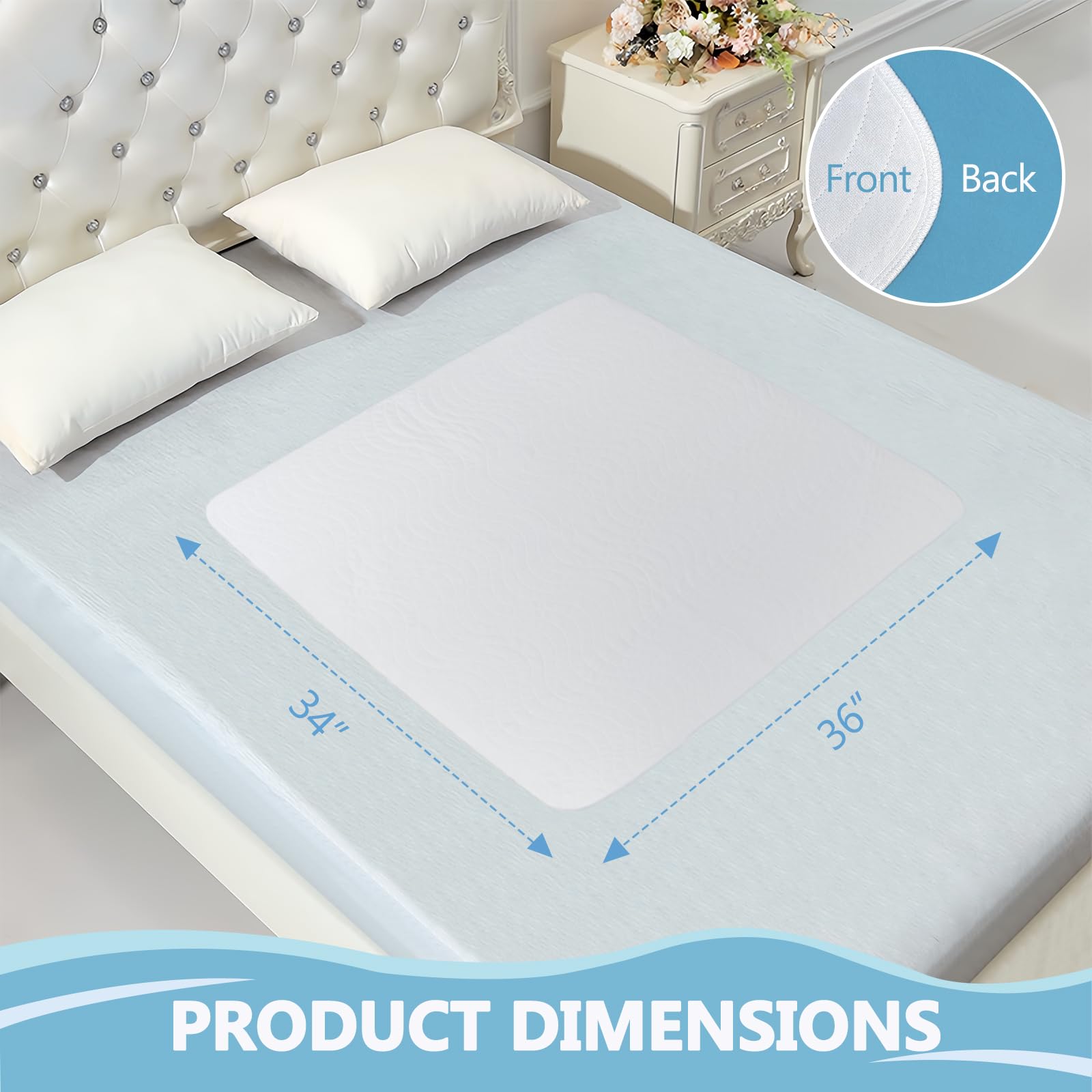 BOLESHU bed pad on bed with linens illustrates everyday protection.