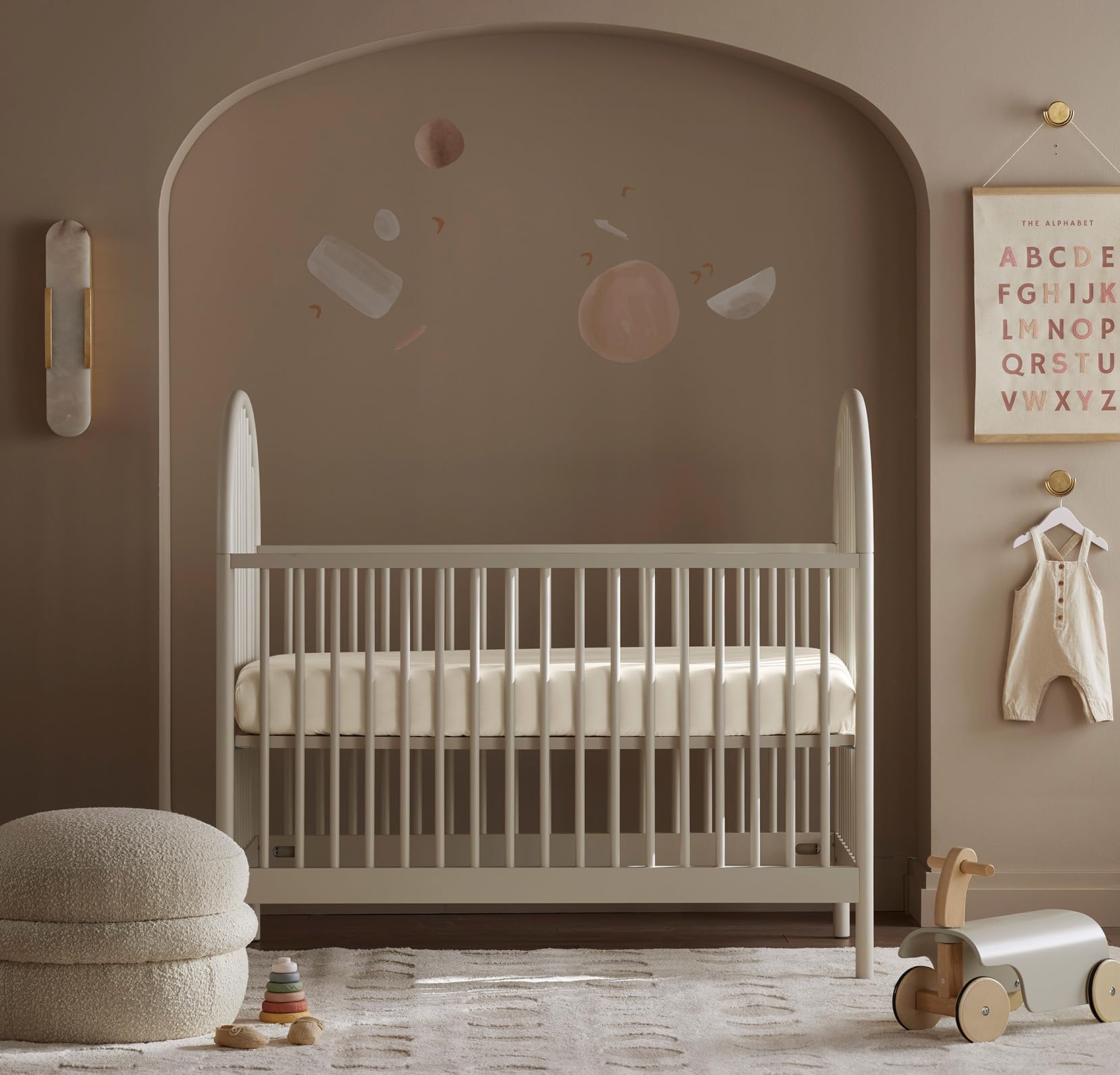 Boll and Branch crib sheet ideal for The Baby Collection, blending softly into nursery.