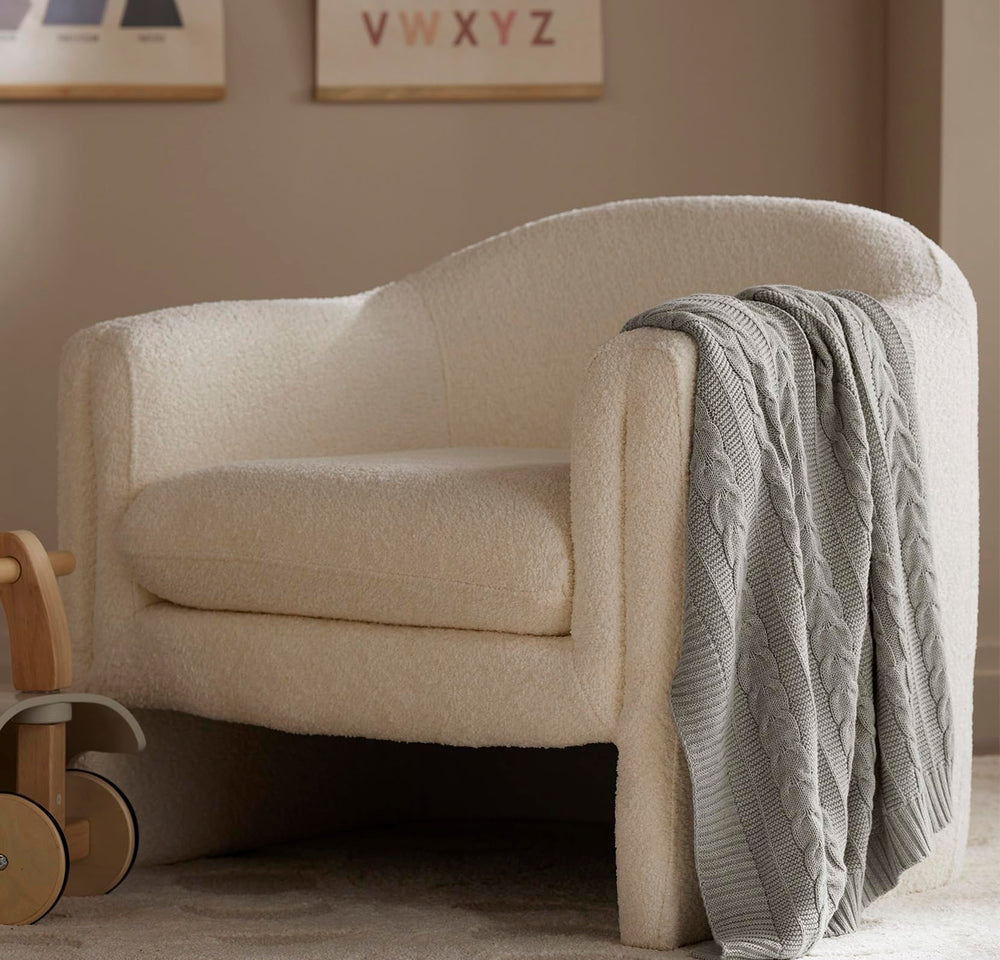 Boll & Branch organic cotton blanket close-up texture suitable for gentle downtime