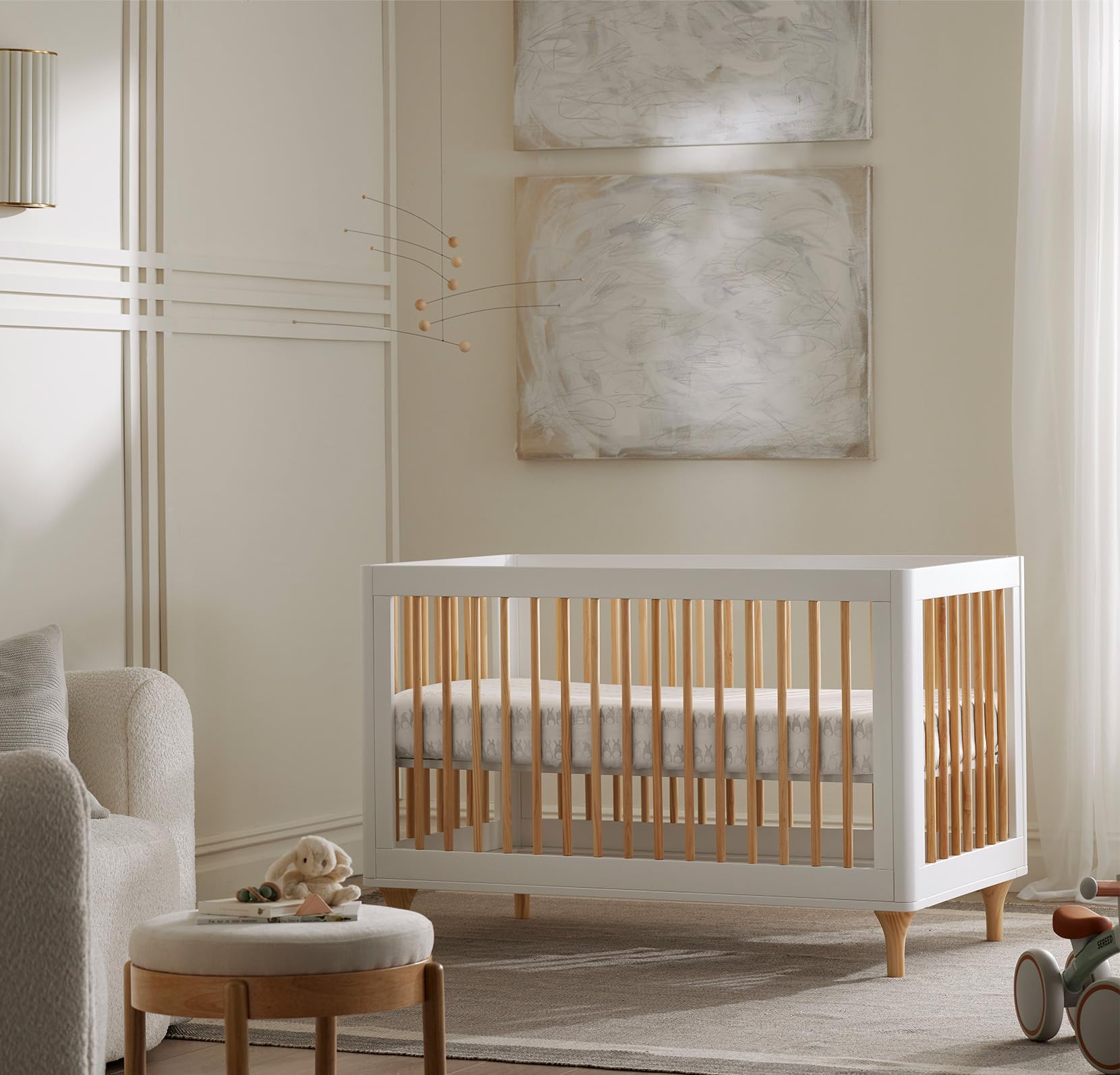 Boll & Branch Organic Cotton crib sheet with toxin-free, GOTS-dyed fibers.