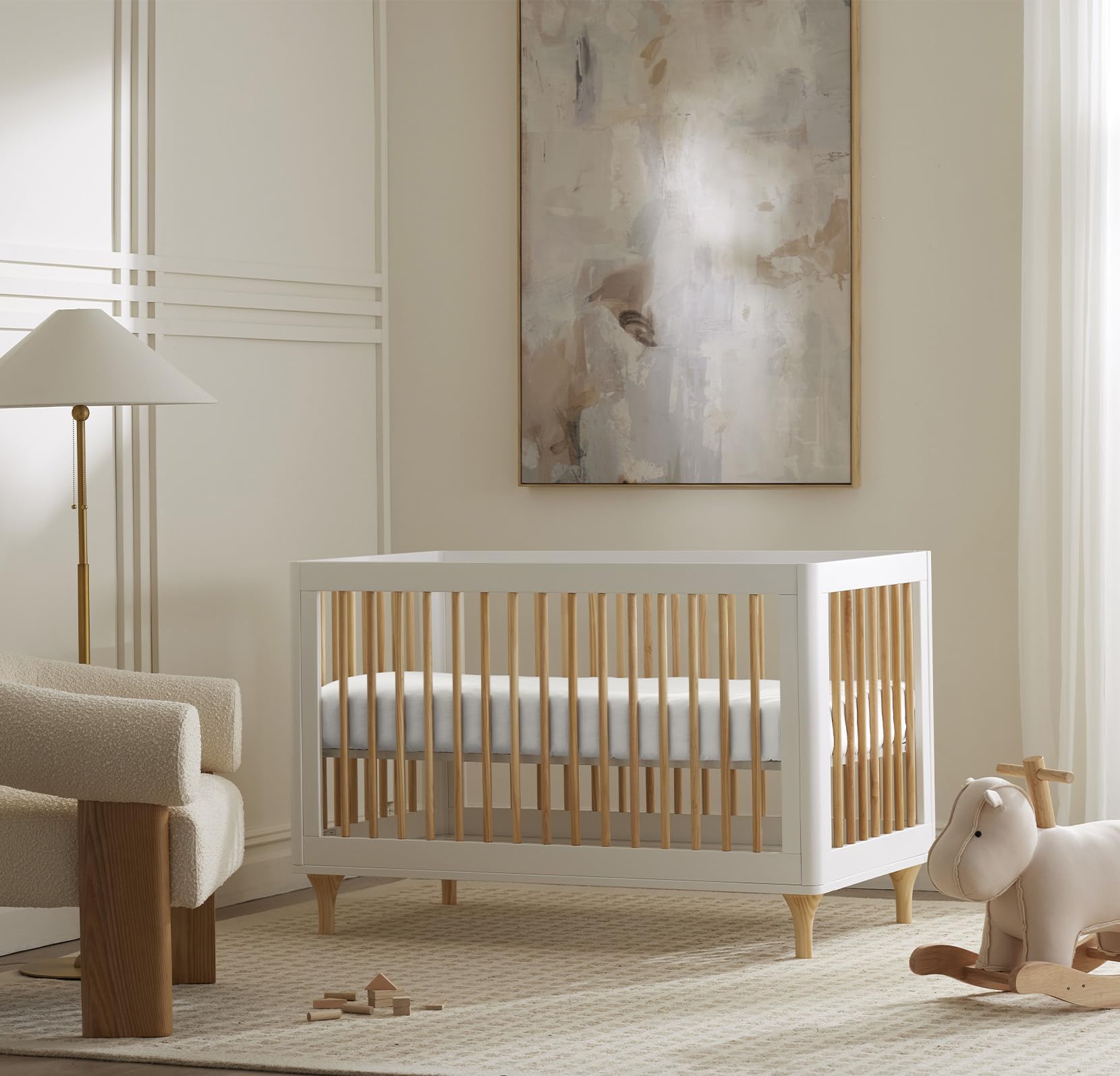 Boll and Branch secure-fit crib sheet with top-stitched elastic for durability.