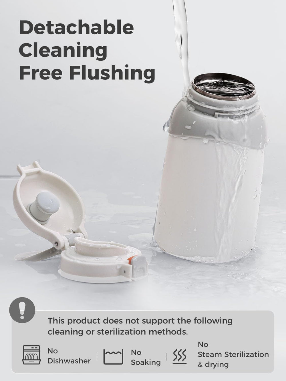 BOLOLO Pro detachable design allows easy cleaning and prevents splash.