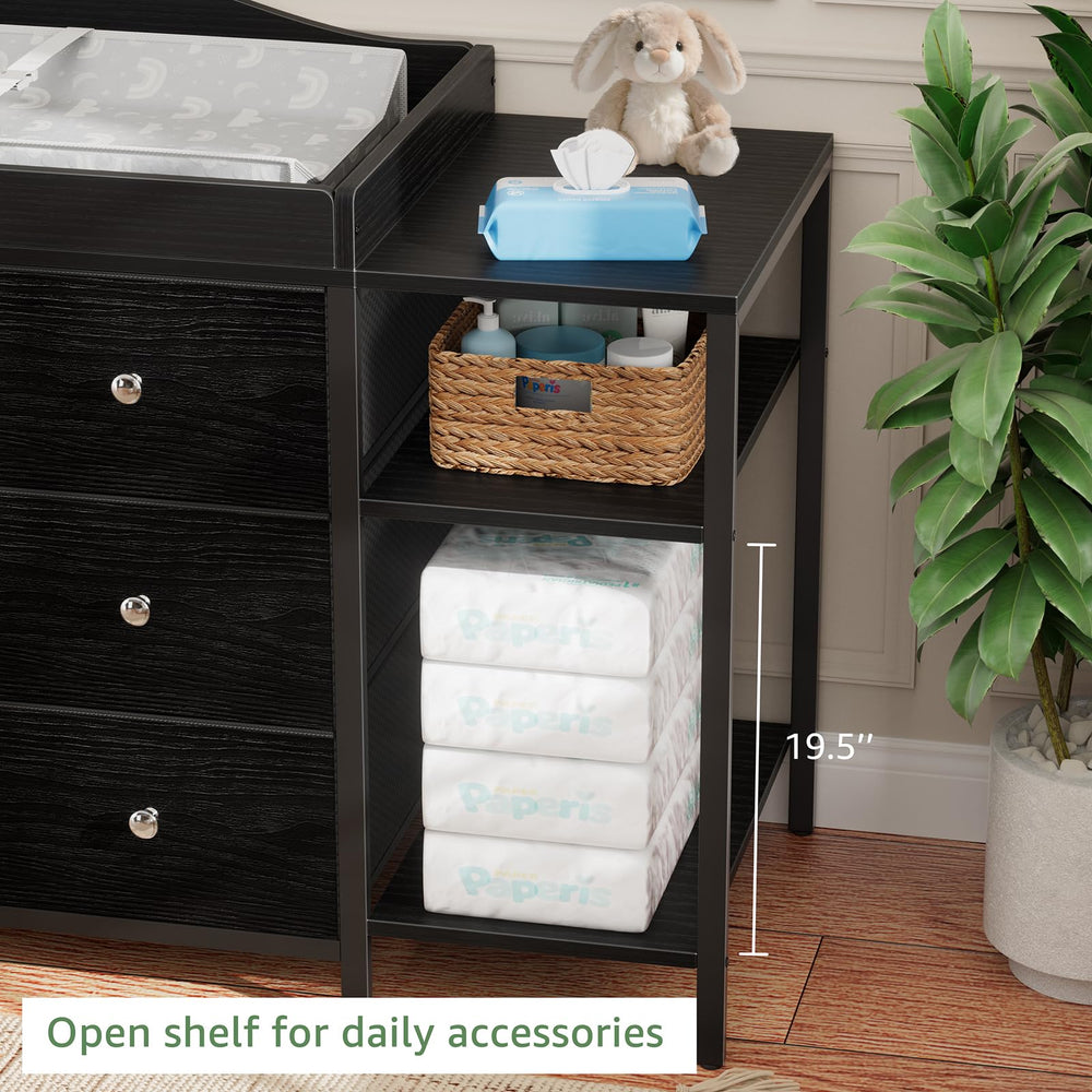 BOLUO dresser ergonomic design reduces bending during diaper changes.