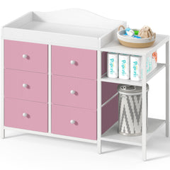 BOLUO baby dresser with changing top overview showing integrated storage and diaper-change area.