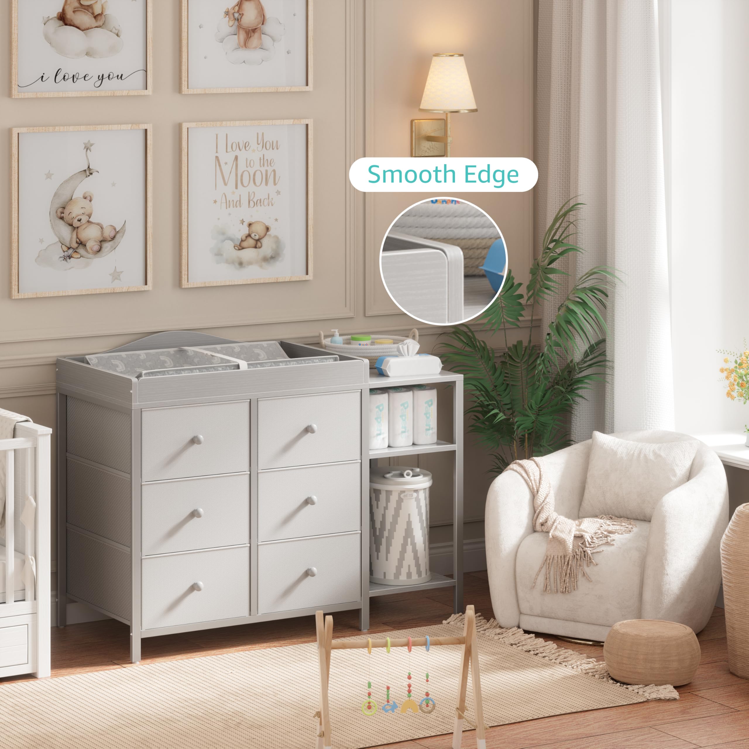 Removable changing top adapts to your room as needs change.