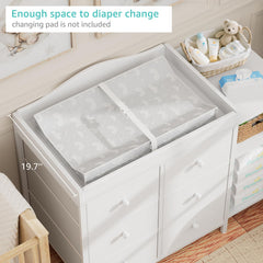 BOLUO dresser top space supports safe diaper changes.