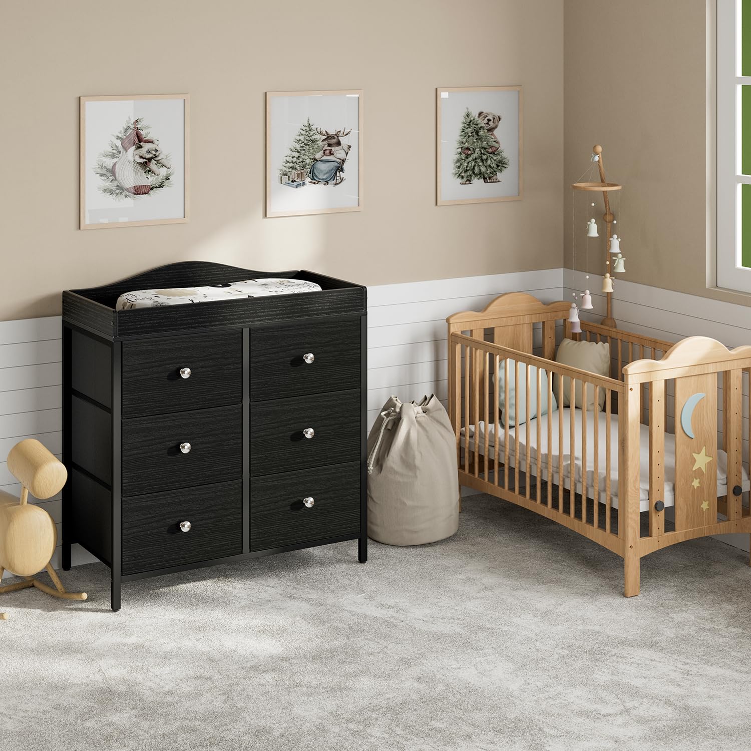 BOLUO changing-top dimensions fit most nurseries.