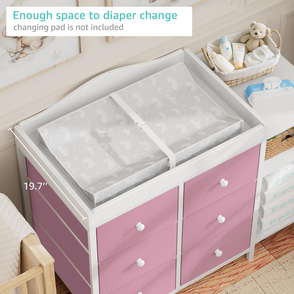 BOLUO removable changing top enables flexible nursery setup.