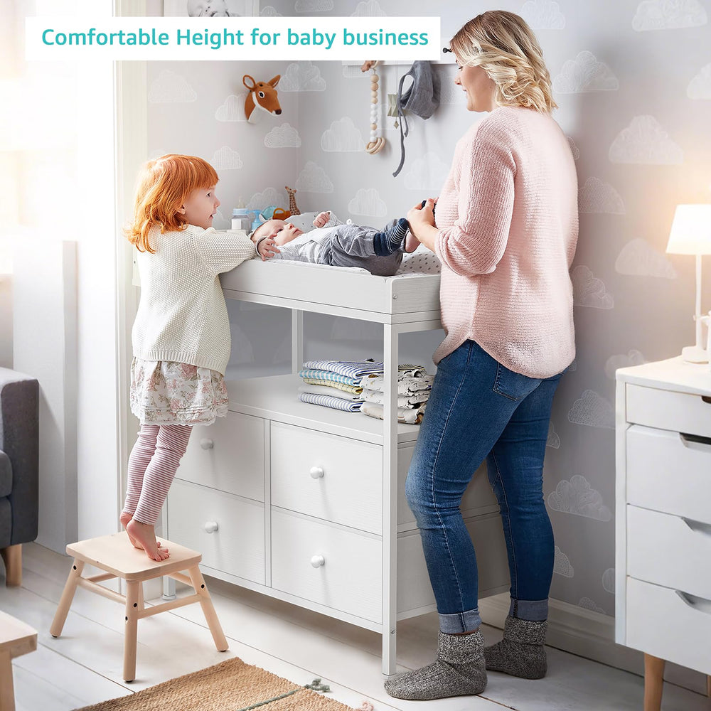 BOLUO removable changing top enables flexible room setup.