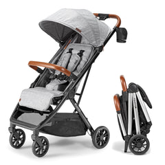 Bombi Bēbee V2 folding mechanism demonstrates rapid, compact storage for on-the-go parents.