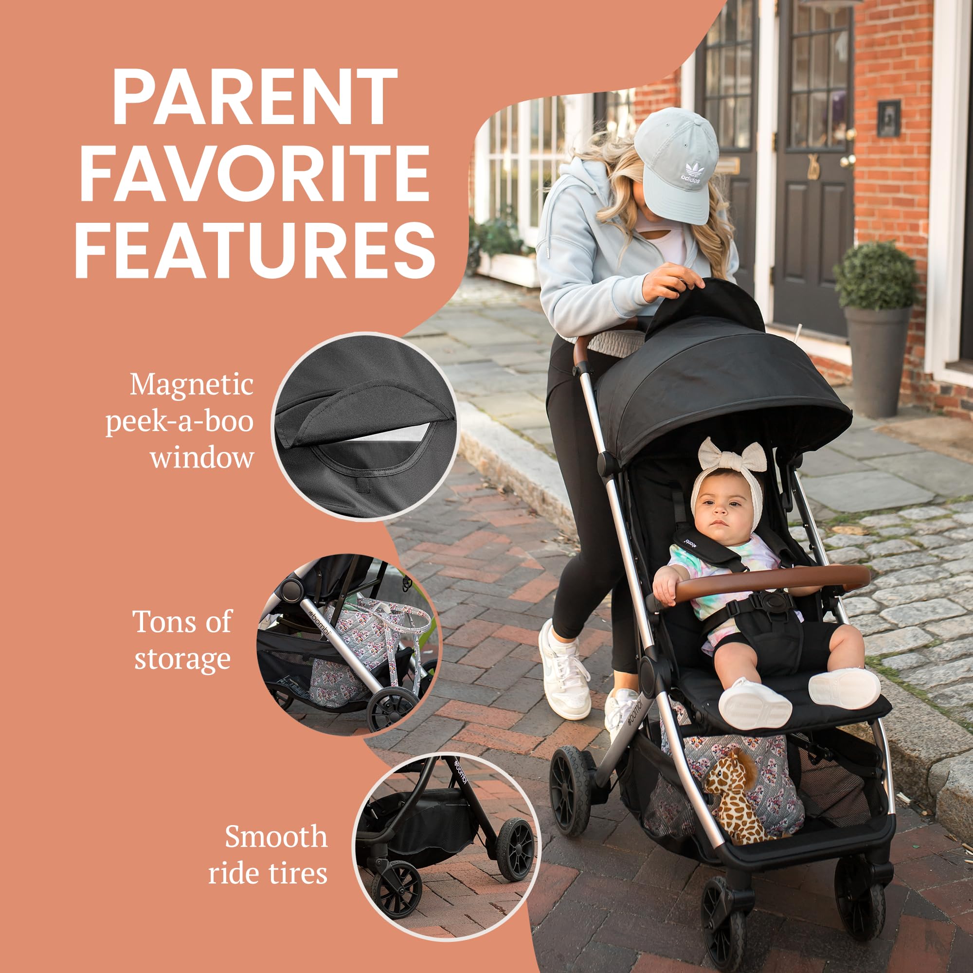 Bombi Bēbee V2 UV-protective fabrics shield baby from sun