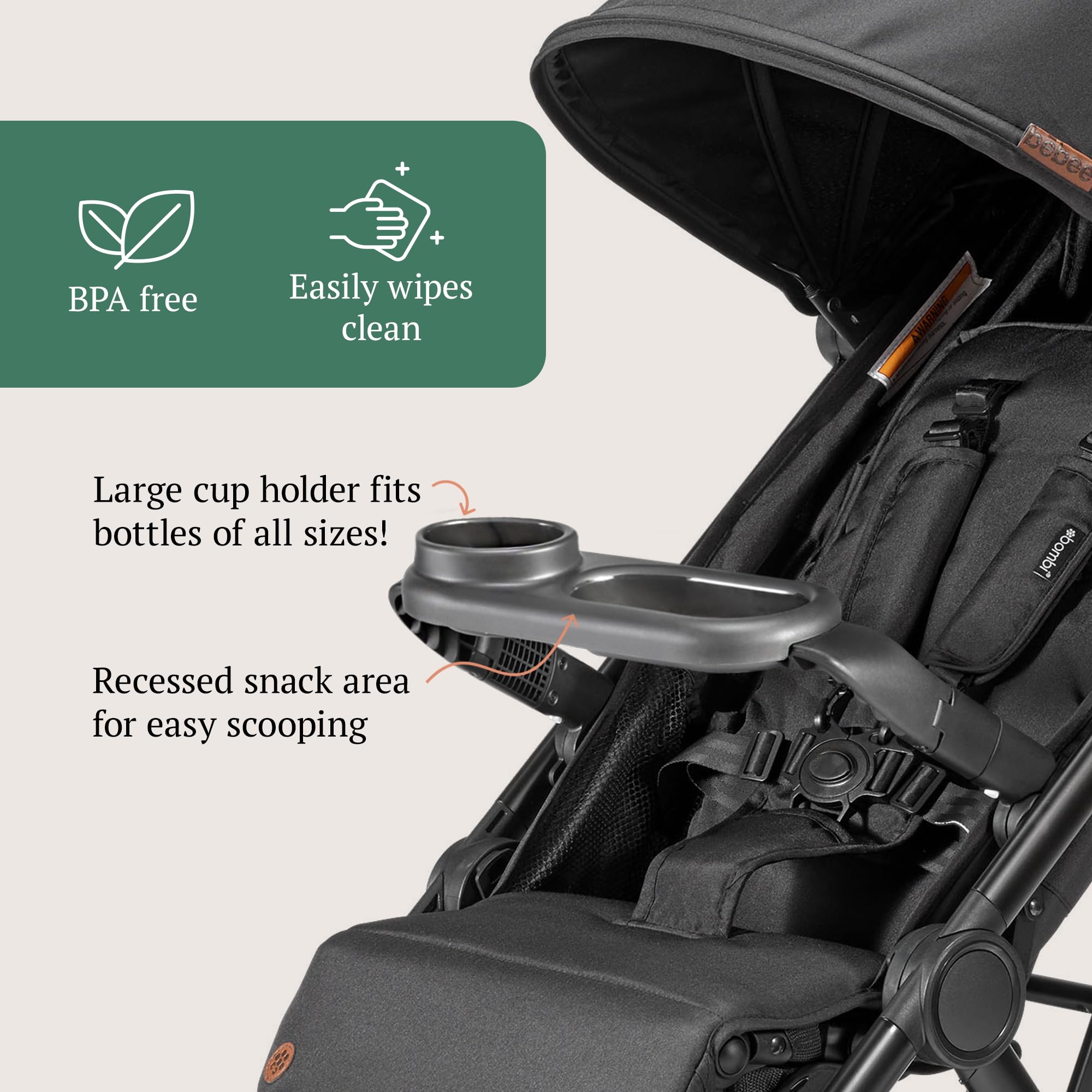 Dishwasher-safe tray for quick cleanup after snacks.