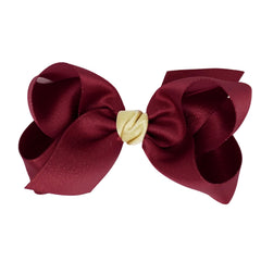 Bomboniere girl grosgrain bow, four-inch, with no-slip clip for active kids