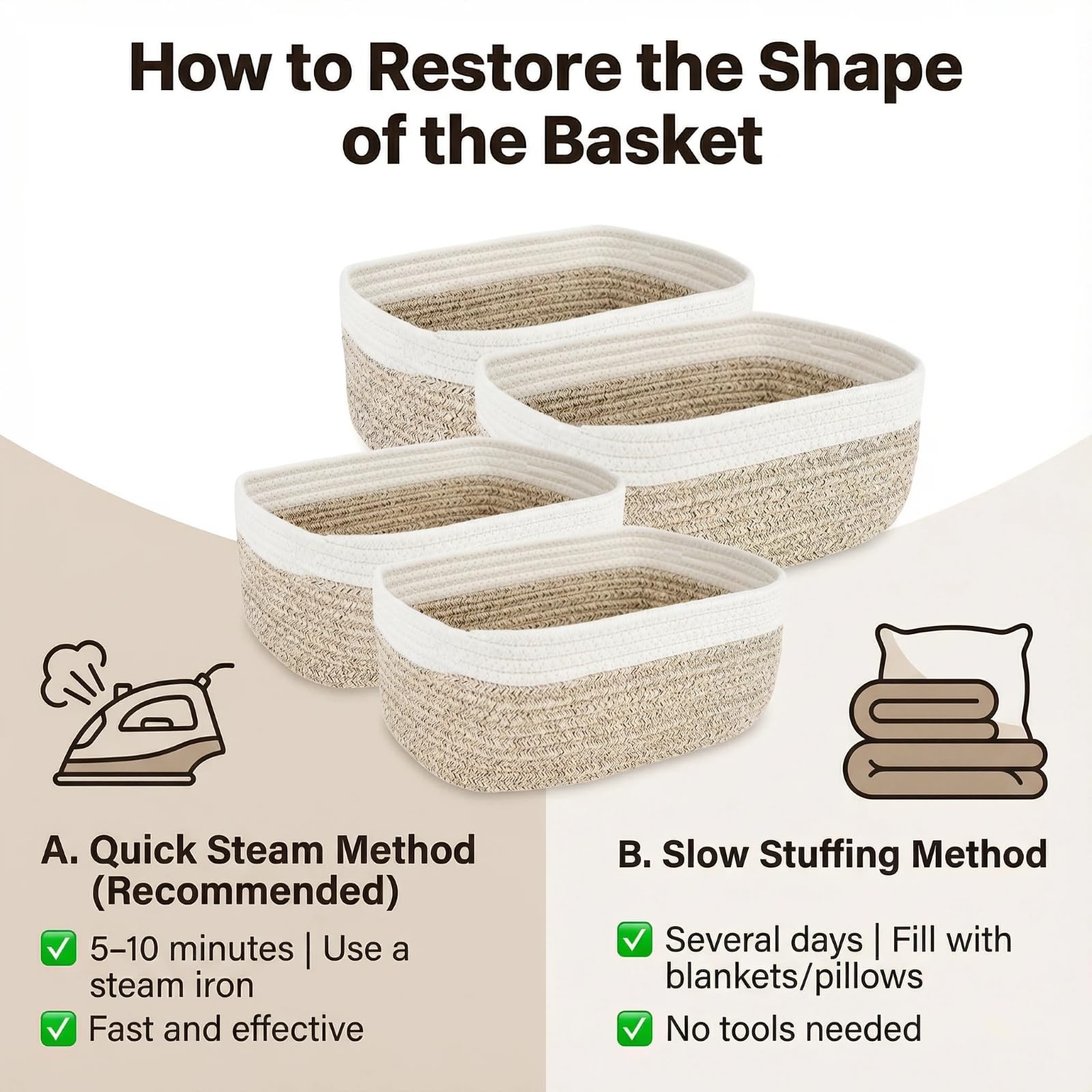 BOMINICA ships flat and reshapes easily with towels or gentle heat