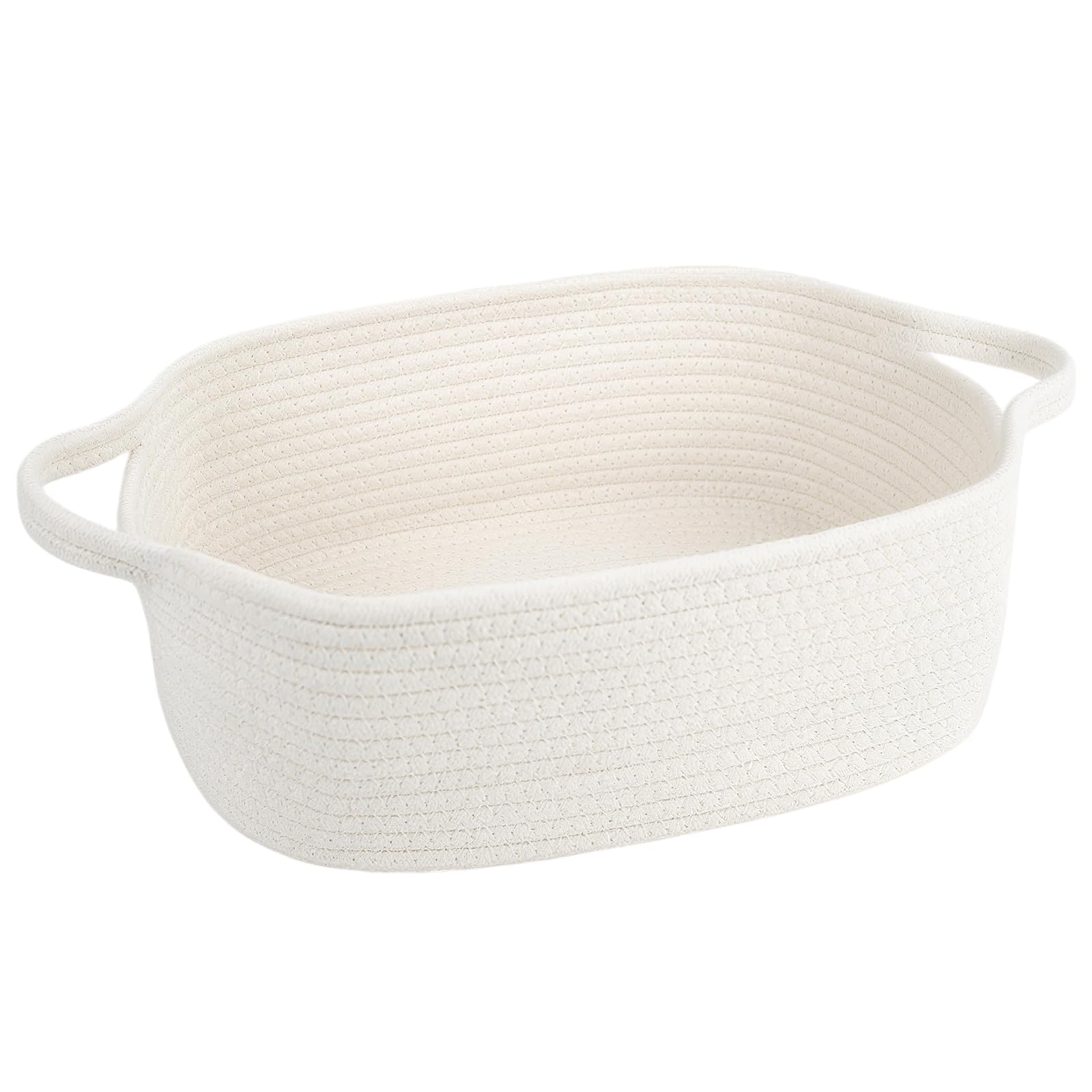 BOMINICA cotton rope storage basket with handles for easy transport and decluttering
