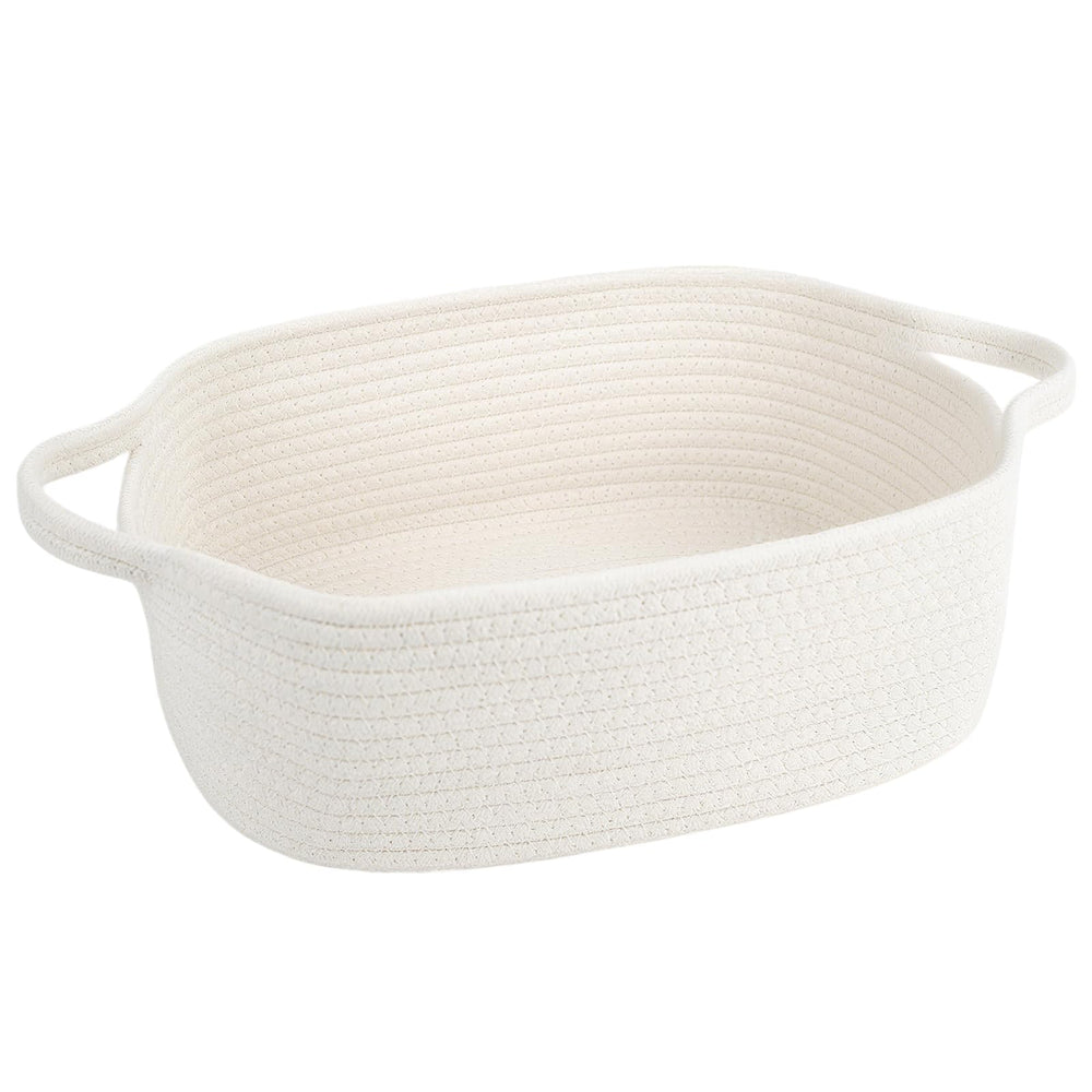 BOMINICA cotton rope storage basket with handles for easy transport and decluttering
