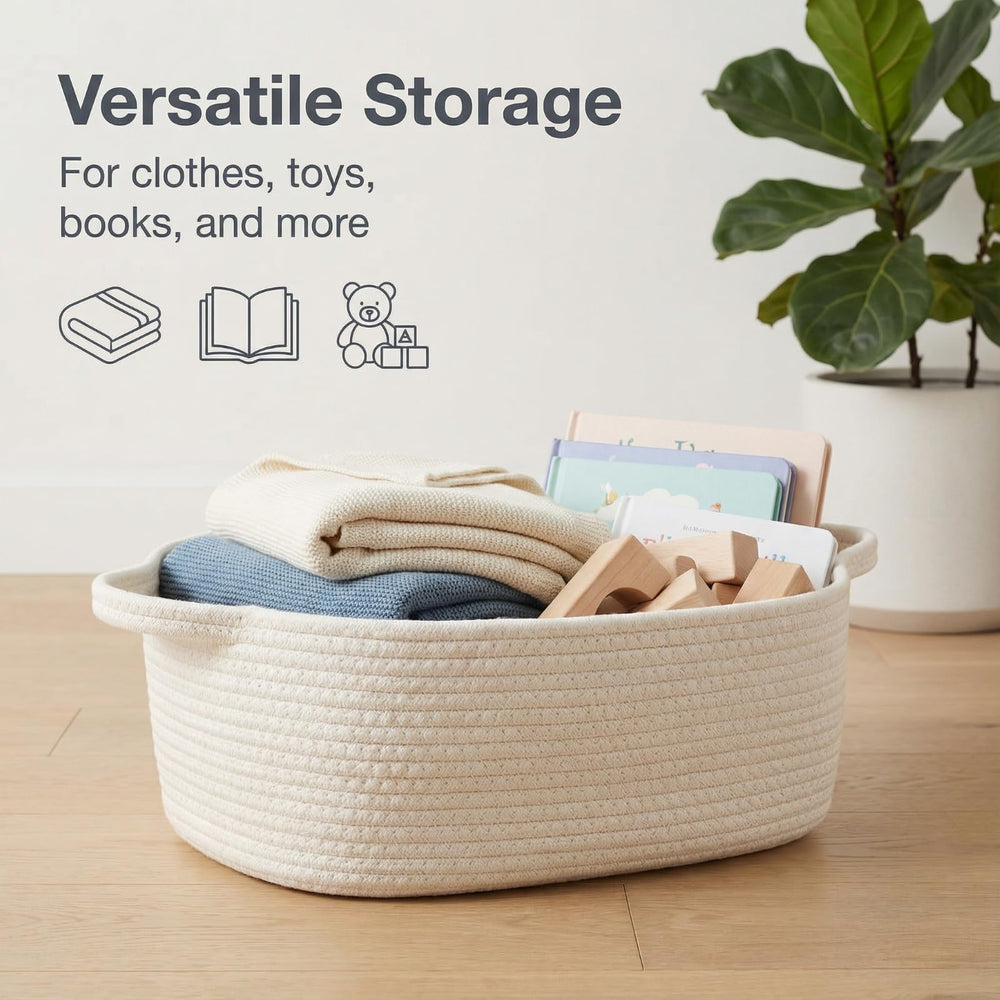 BOMINICA easy-carry basket with handles for moving toys around the home