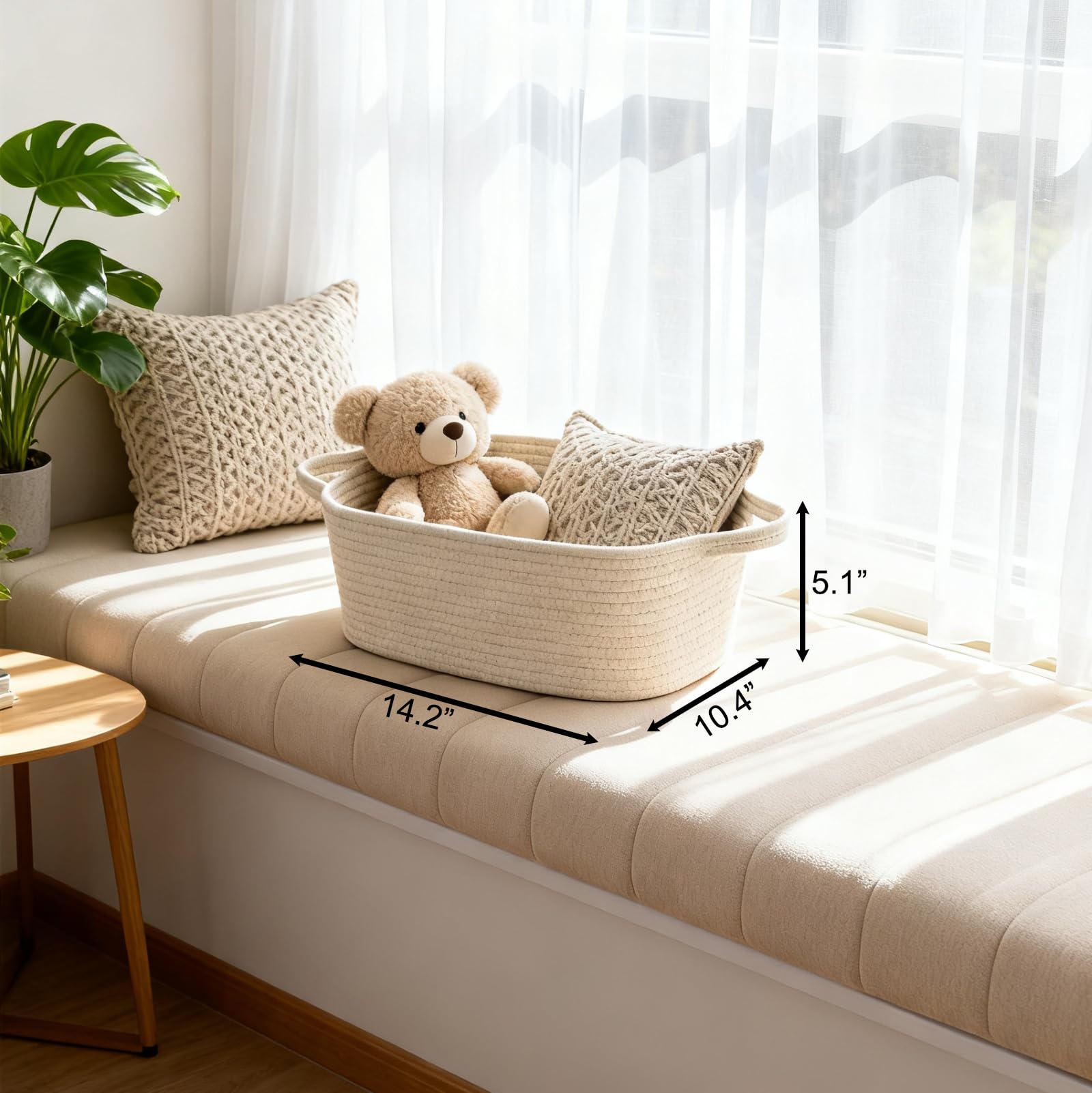 BOMINICA natural woven basket with large capacity for blankets and towels