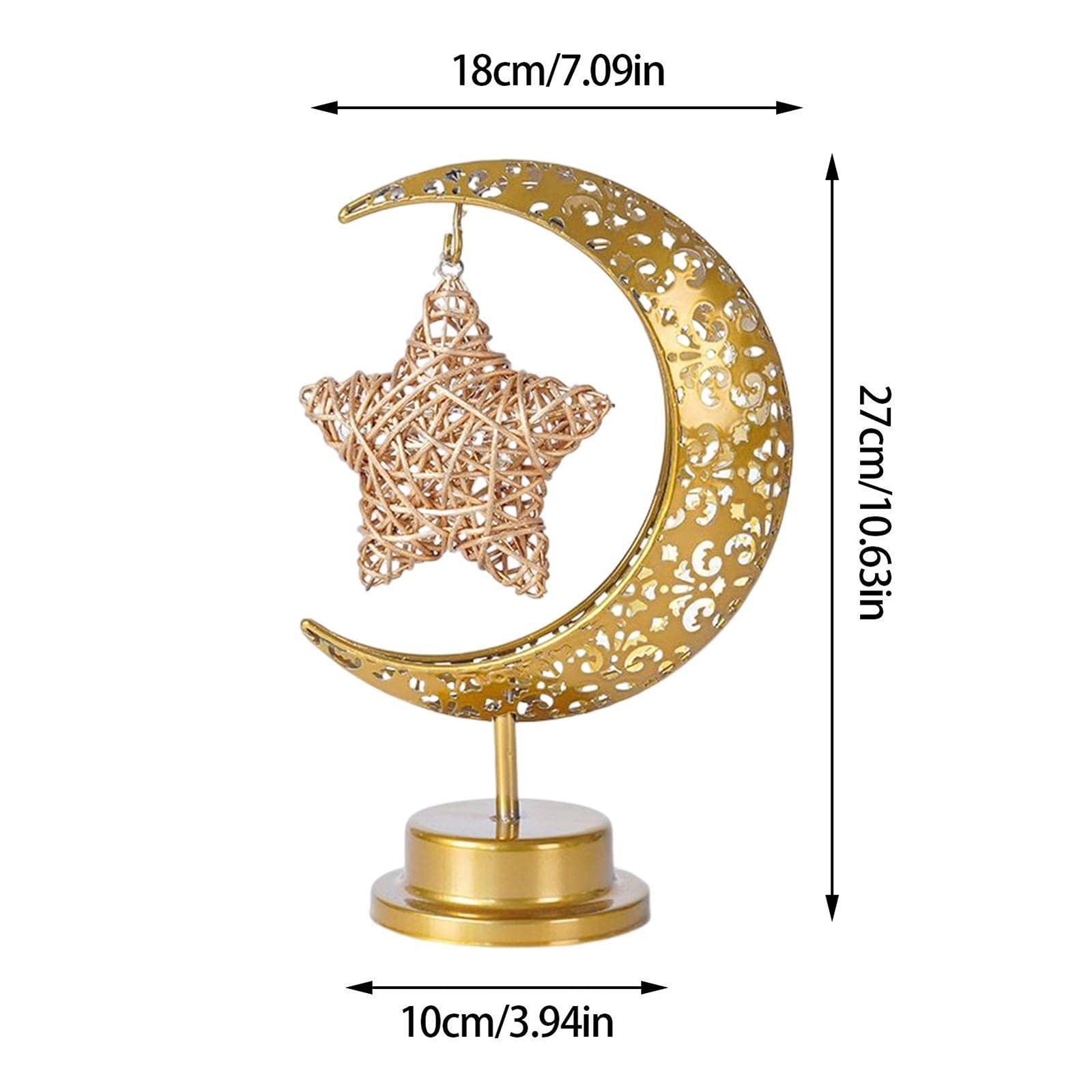 BomKra gold tone moon lamp adds luxe touch to holiday decor.