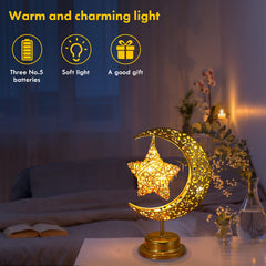 BomKra hollow out design moon lamp provides elegant decorative detail.