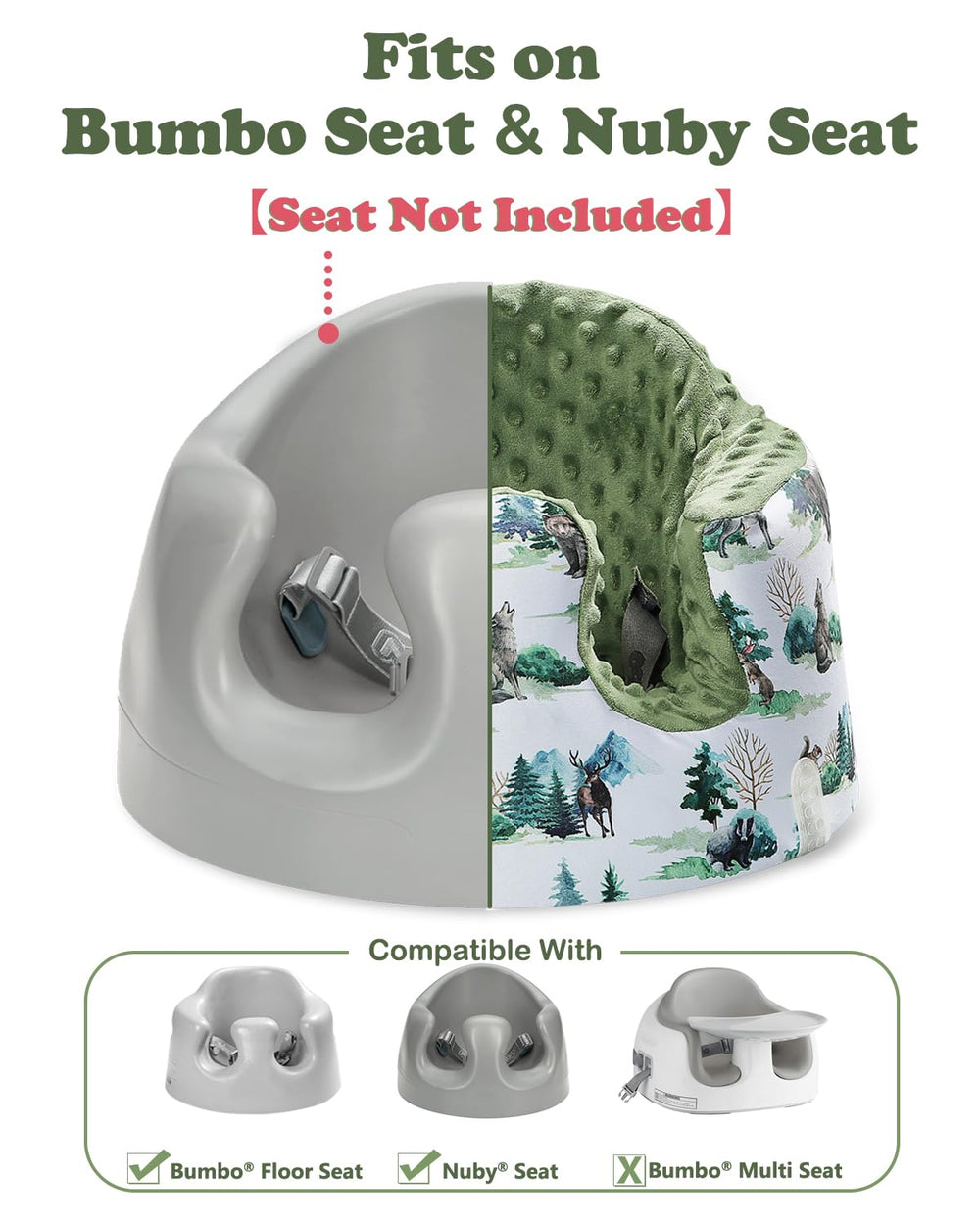Removable BOMOLOUR seat cover design for quick installation and washing.