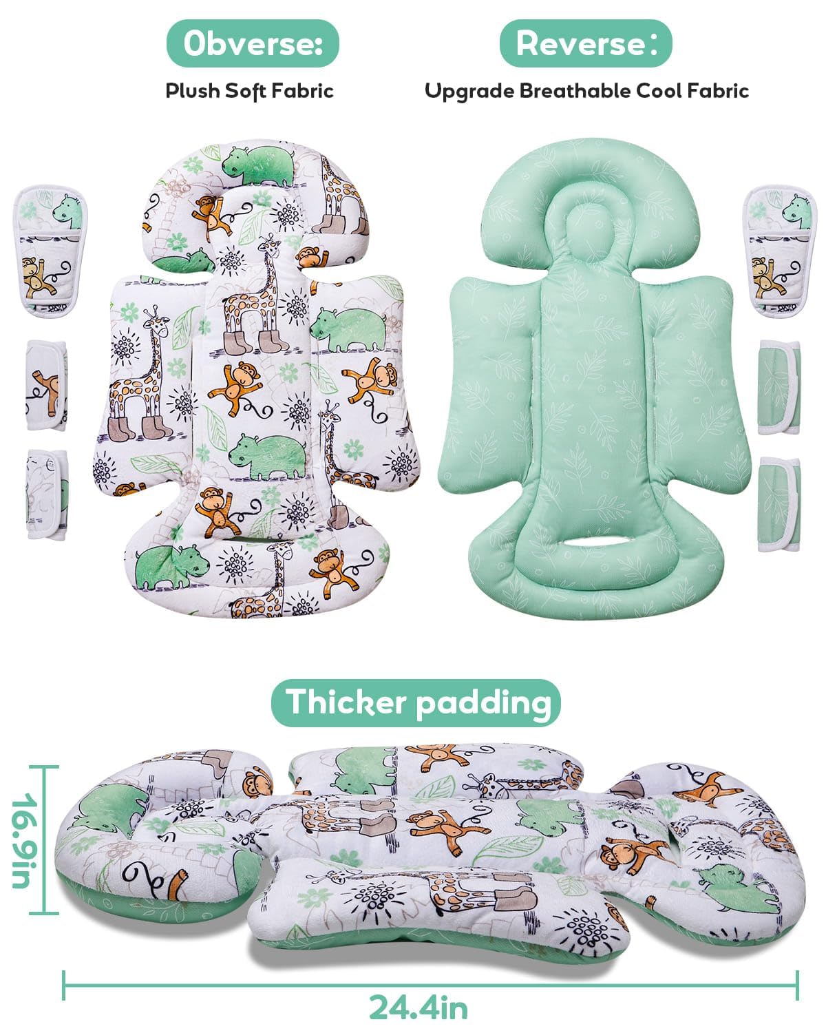BOMOLOUR three-strap pads protect shoulders and crotch from harness friction.