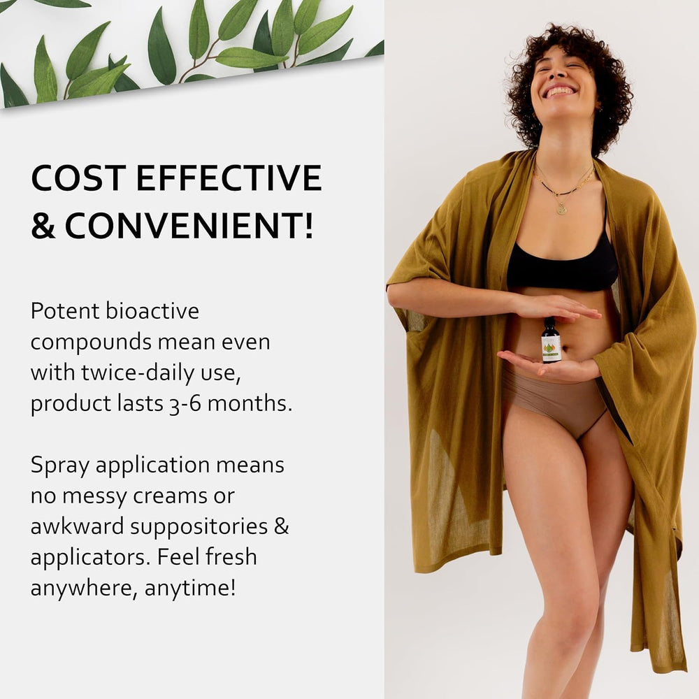 Bona Dea Naturals Feminine Spray applied to external skin as part of daily routine