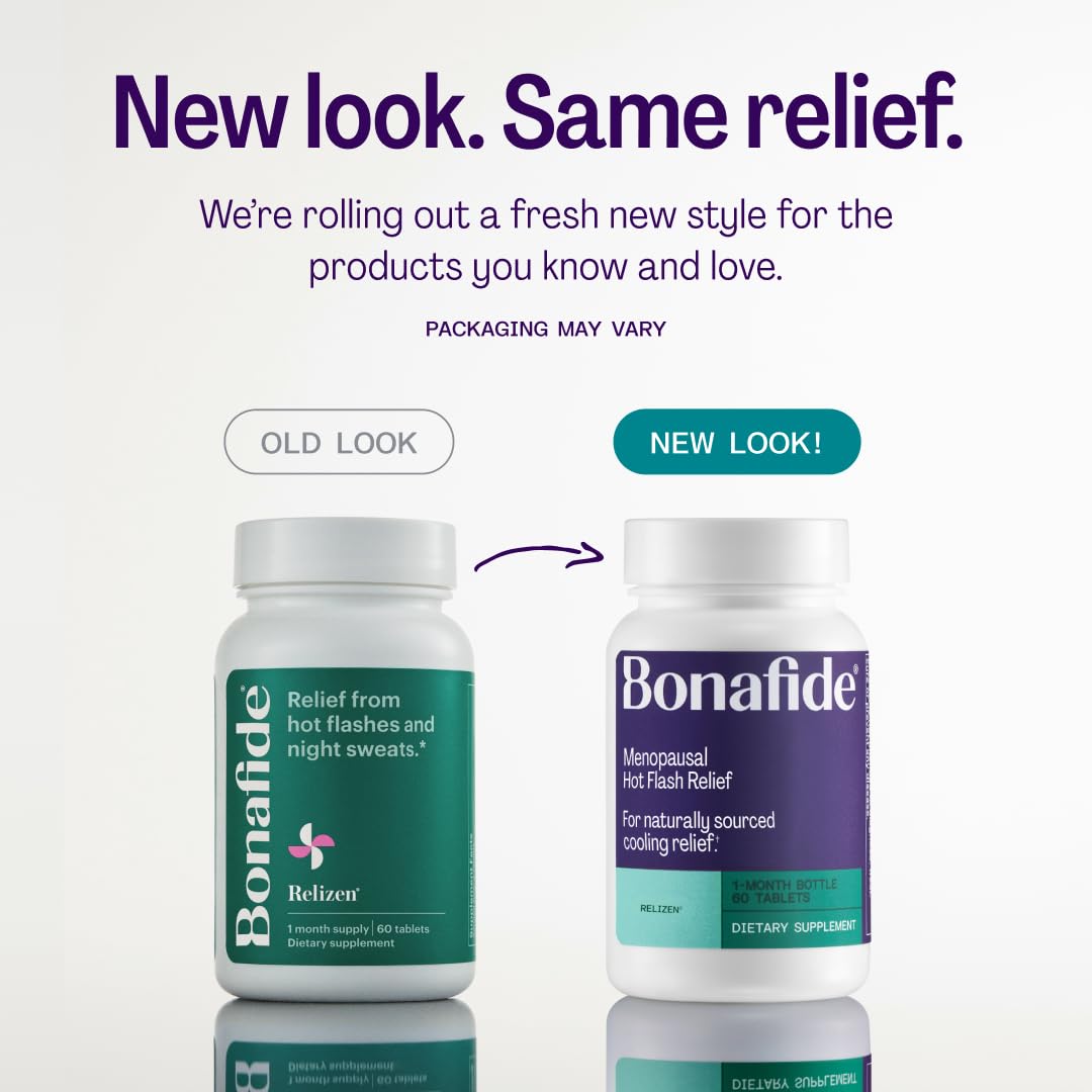 Close-up of Relizen tablets, a plant-based option for menopausal relief