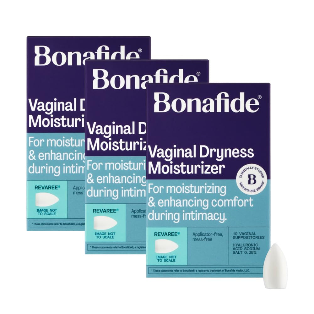 Bonafide Revaree bottle and packaging shown for convenient vaginal moisturization.