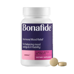 Bonafide Serenol bottle front with 60 capsules for mood support