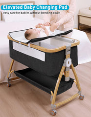 Bonbay bassinet height adjustment aligns with your bed for comfort
