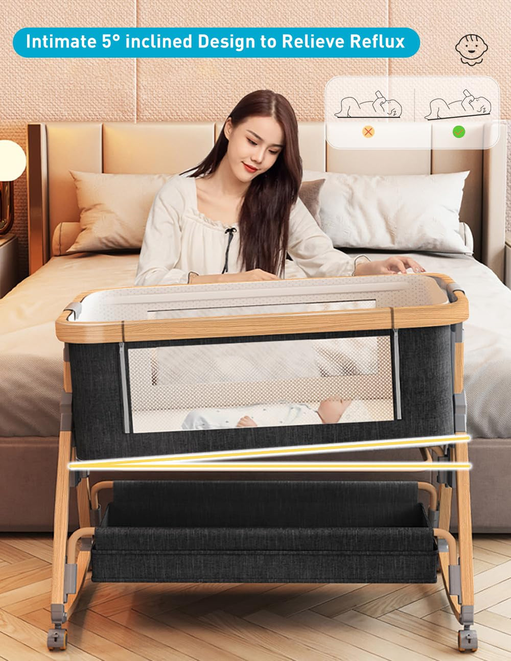 Bonbay storage basket keeps essentials within arm's reach