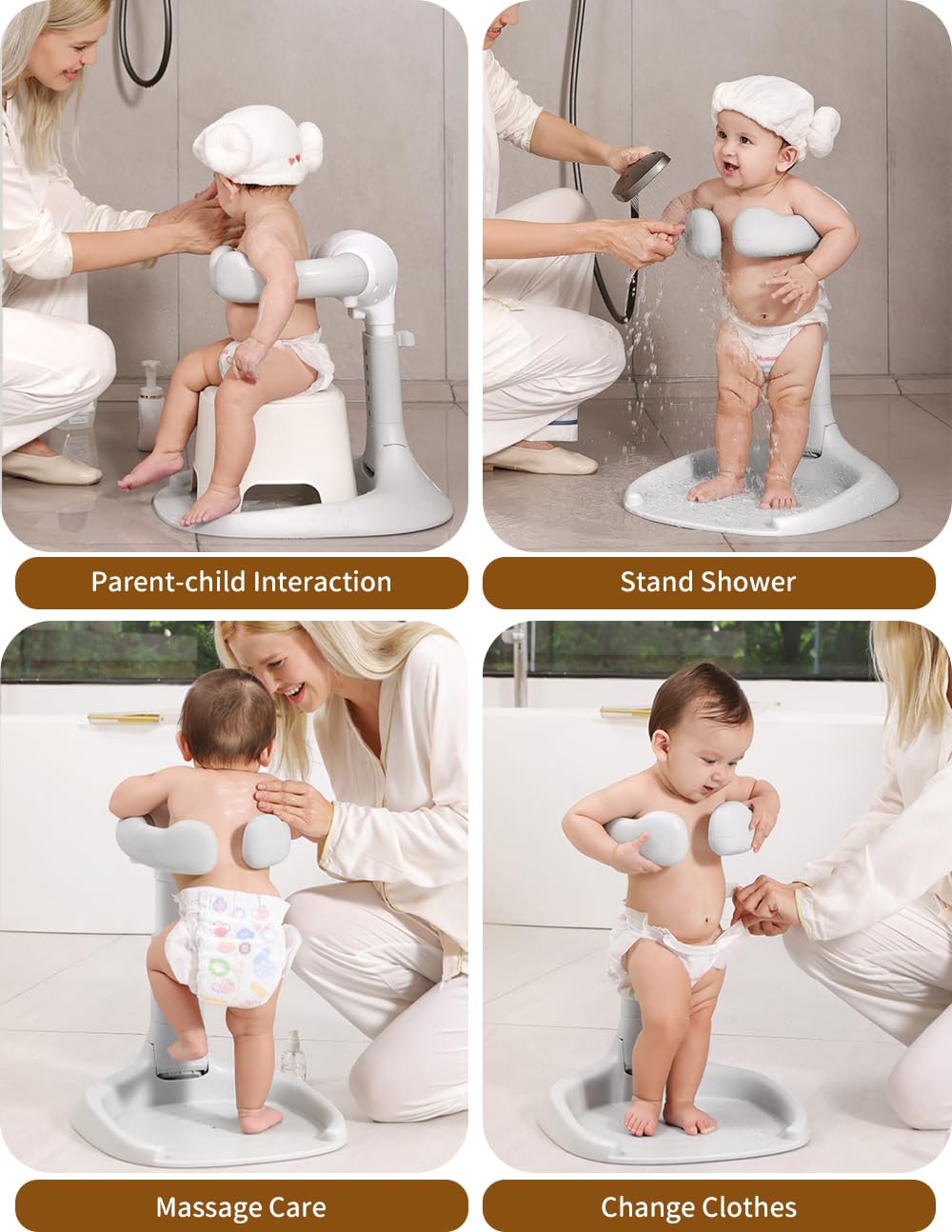Bonbay bath stand doubles as a diaper changing helper