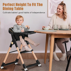 Bonbay high chair with PU waterproof cushion for quick wipe-clean comfort.