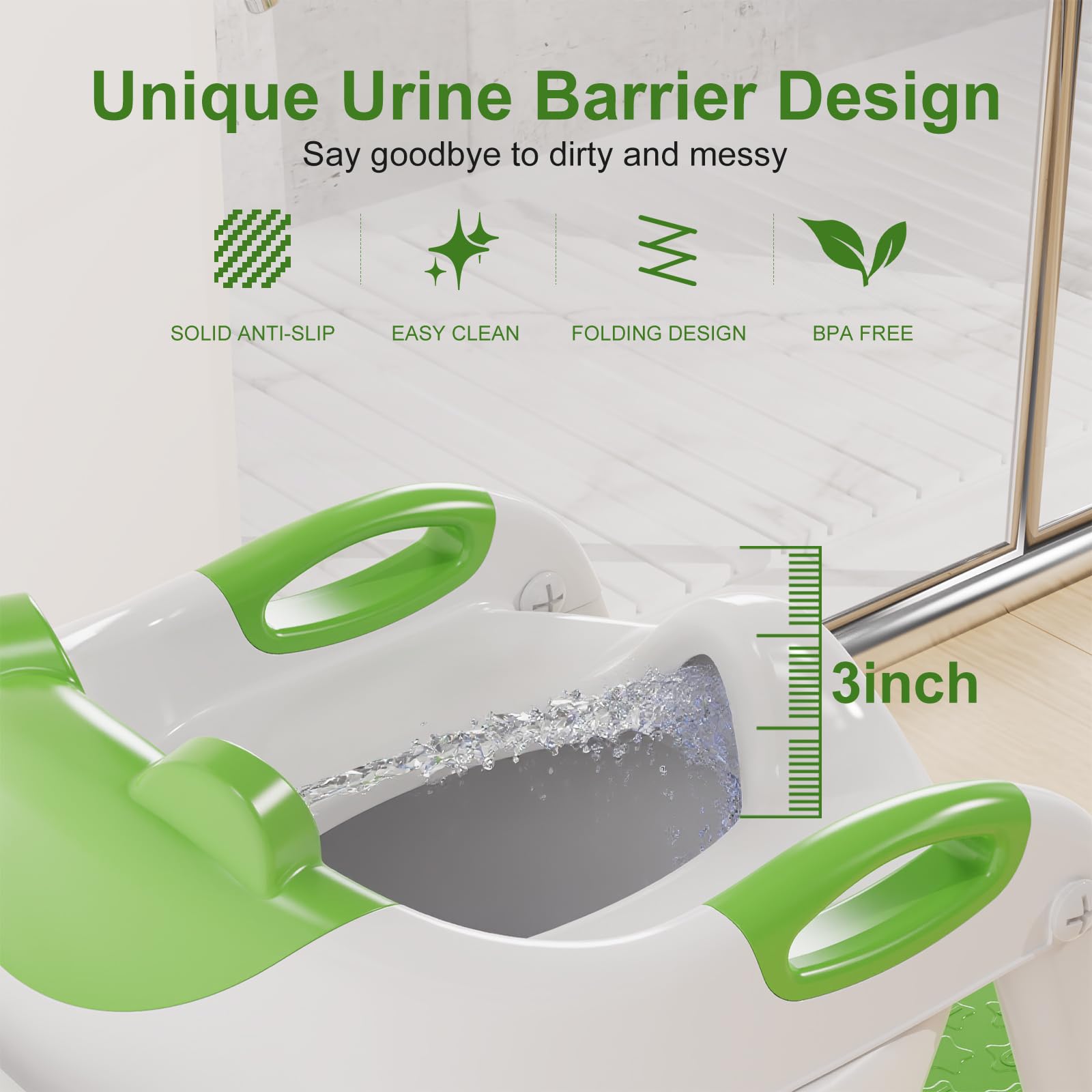 BONBAY Front Splash Guard reduces spills during training.