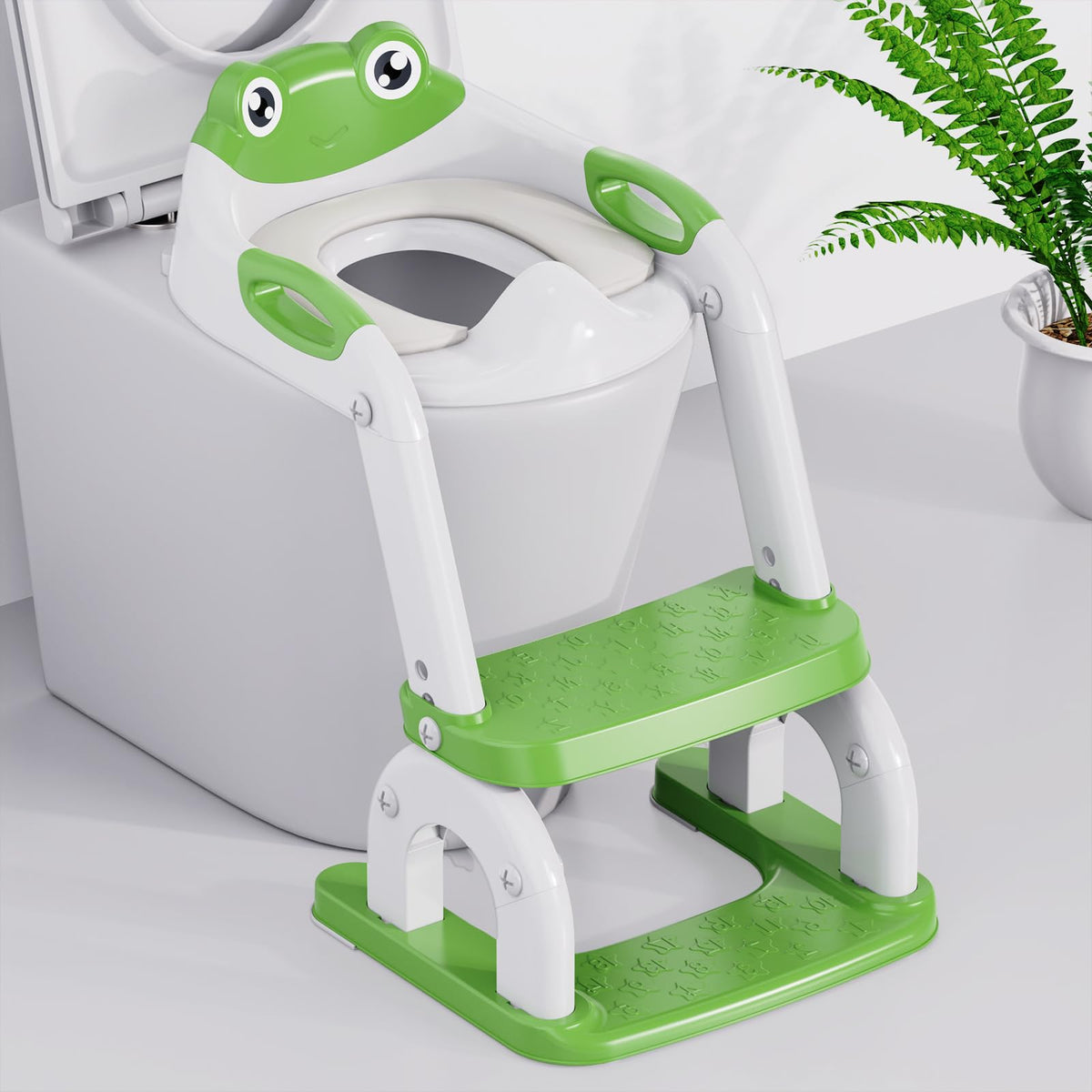 BONBAY Potty Seat Step-Stool provides stable 2-in-1 training.