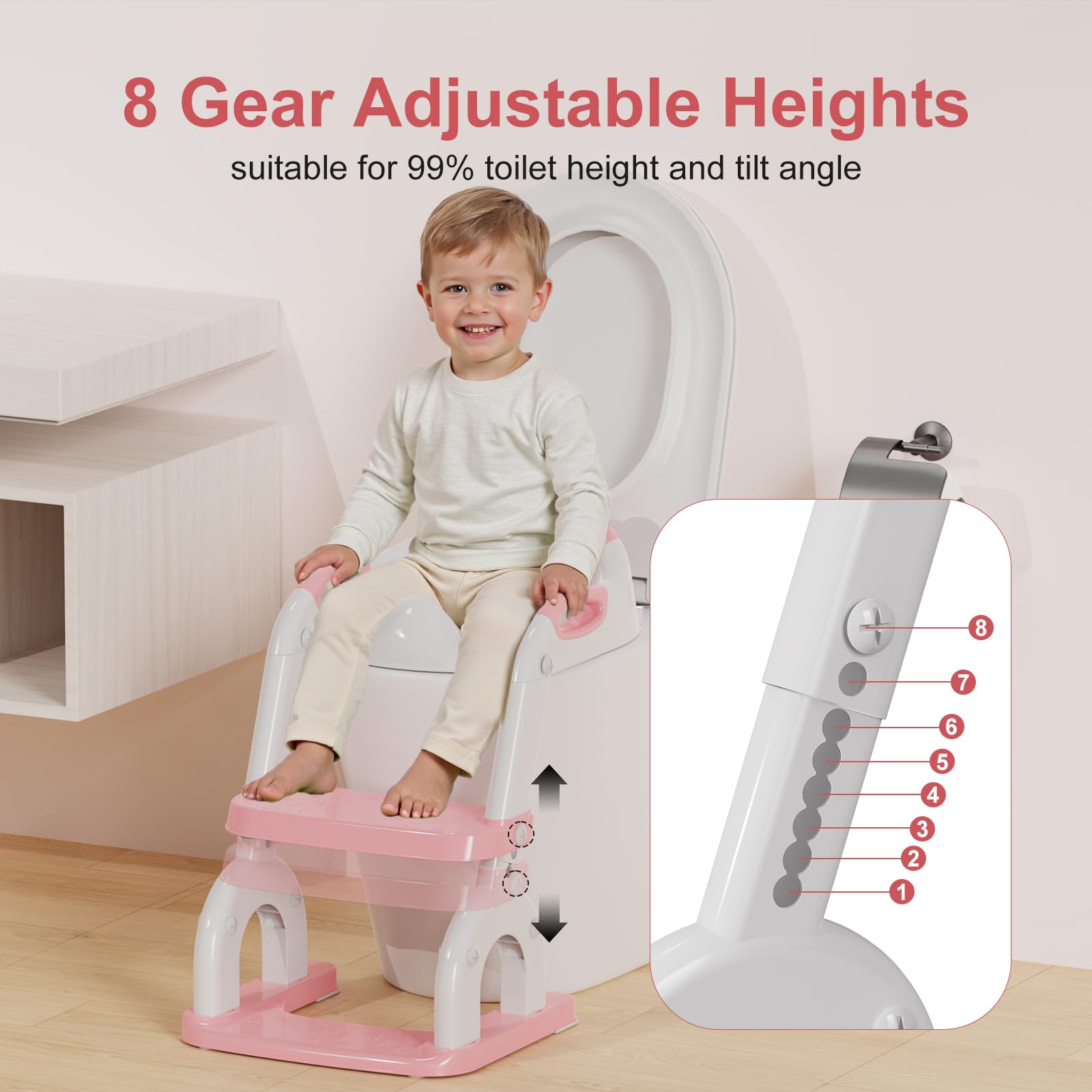 Bonbay potty seat handle and backrest highlight reassurance during solo training