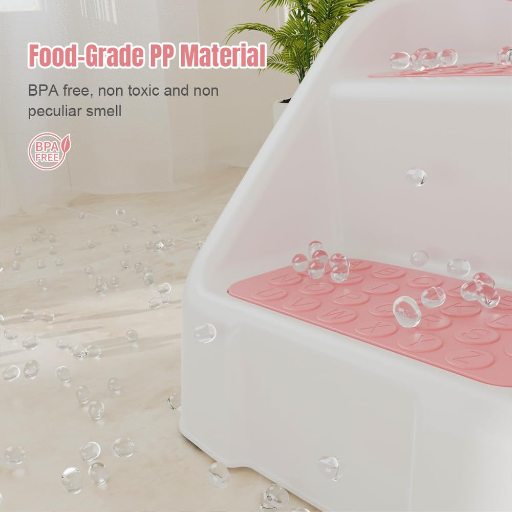 Bonbay toddler step stool at bathroom sink for easy hand washing.