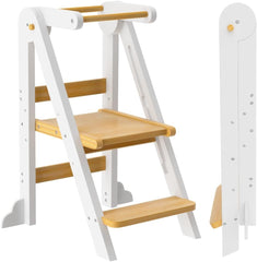 Bonbay Toddler Tower folded compact for easy storage and space saving.